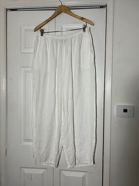 FLAX White Linen Pant Women’s Large